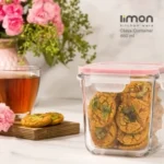 ظرف شیشه ای مربع دربدار 860 میلی لیتری کد 198435 لیمون
