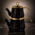 کتری قوری طرح سنگ ماربل لعابی امبیکو